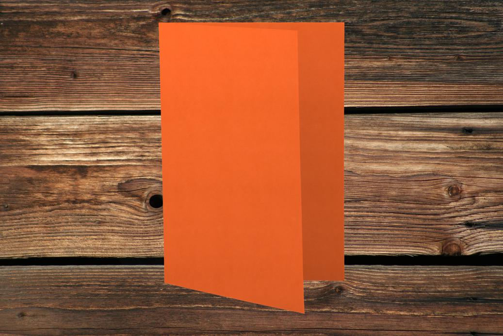 Klappkarten 105/210x150 mm hochdoppelt Dunkelorange 230 g/qm